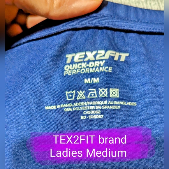 TEX2FIT size med ladies, navy colour T shirt, EUC - Picture 3 of 11